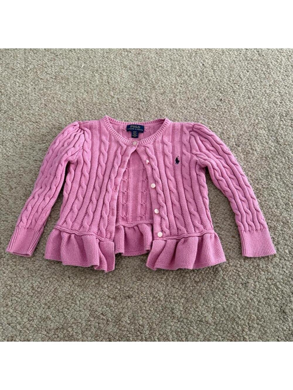 Pink Polo Ralph Lauren cable knit cardigan